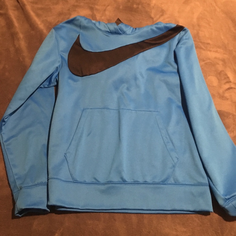 NWOT Nike Blue Hoodie with Black Swoosh